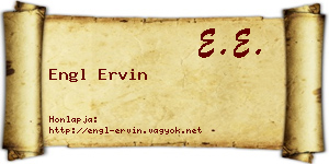 Engl Ervin névjegykártya